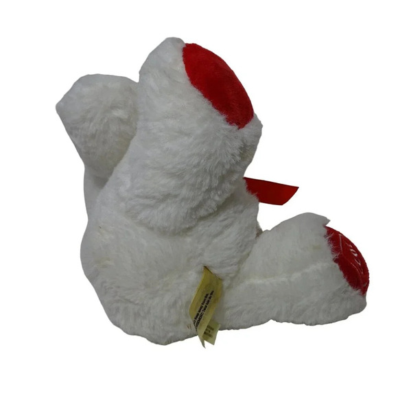2022 American Greetings Plush White Teddy Bear With Red Bow Valentines Day - Picture 4 of 6